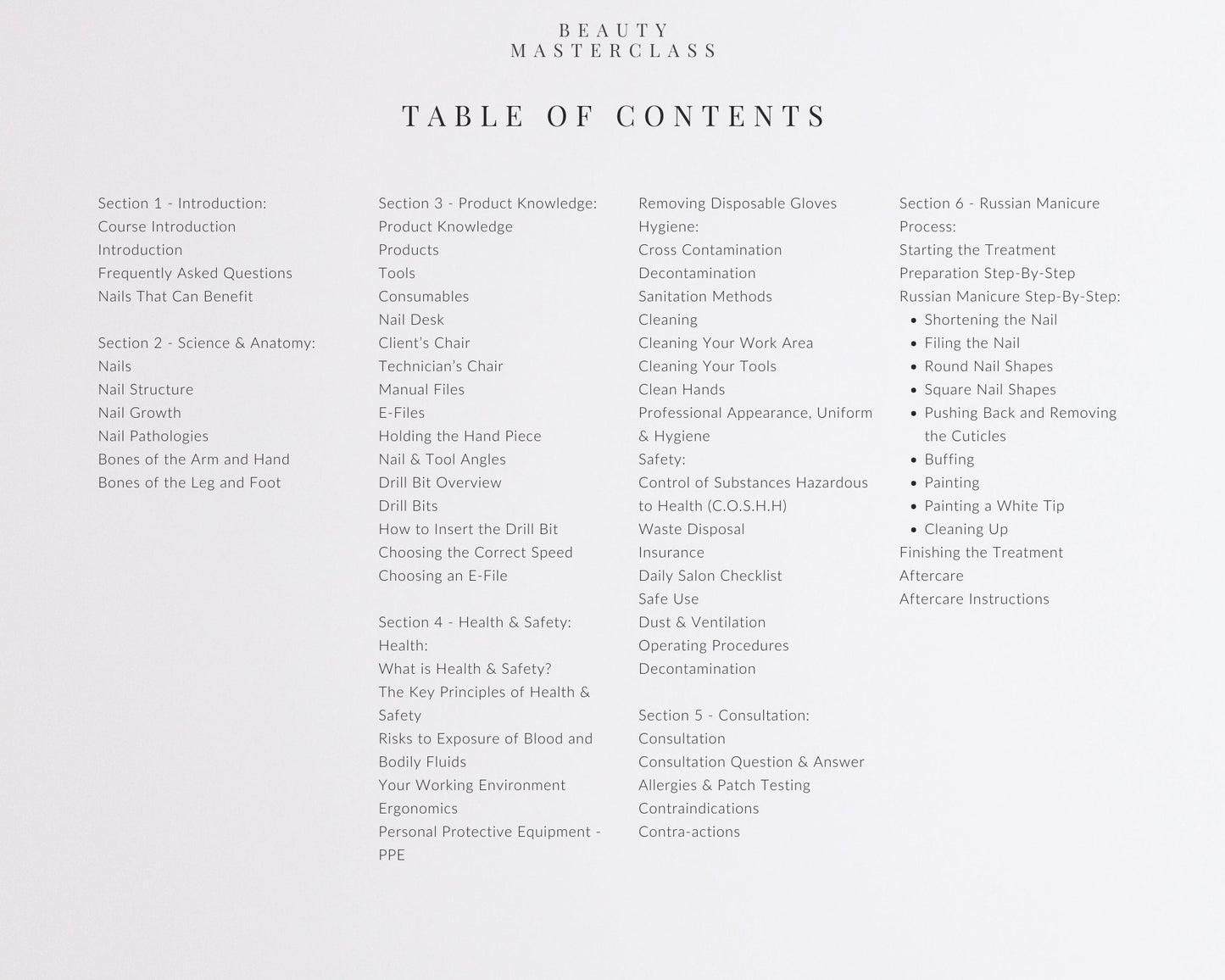 Russian Manicure Editable Training Manual