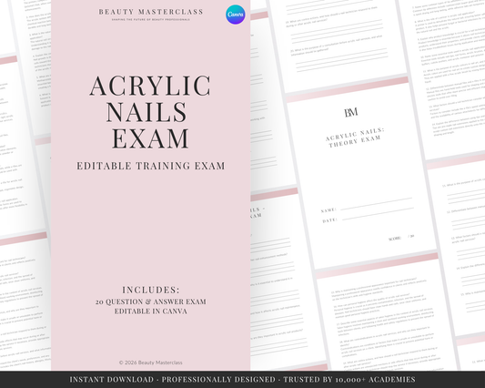 Acrylic Nails Editable Theory Exam