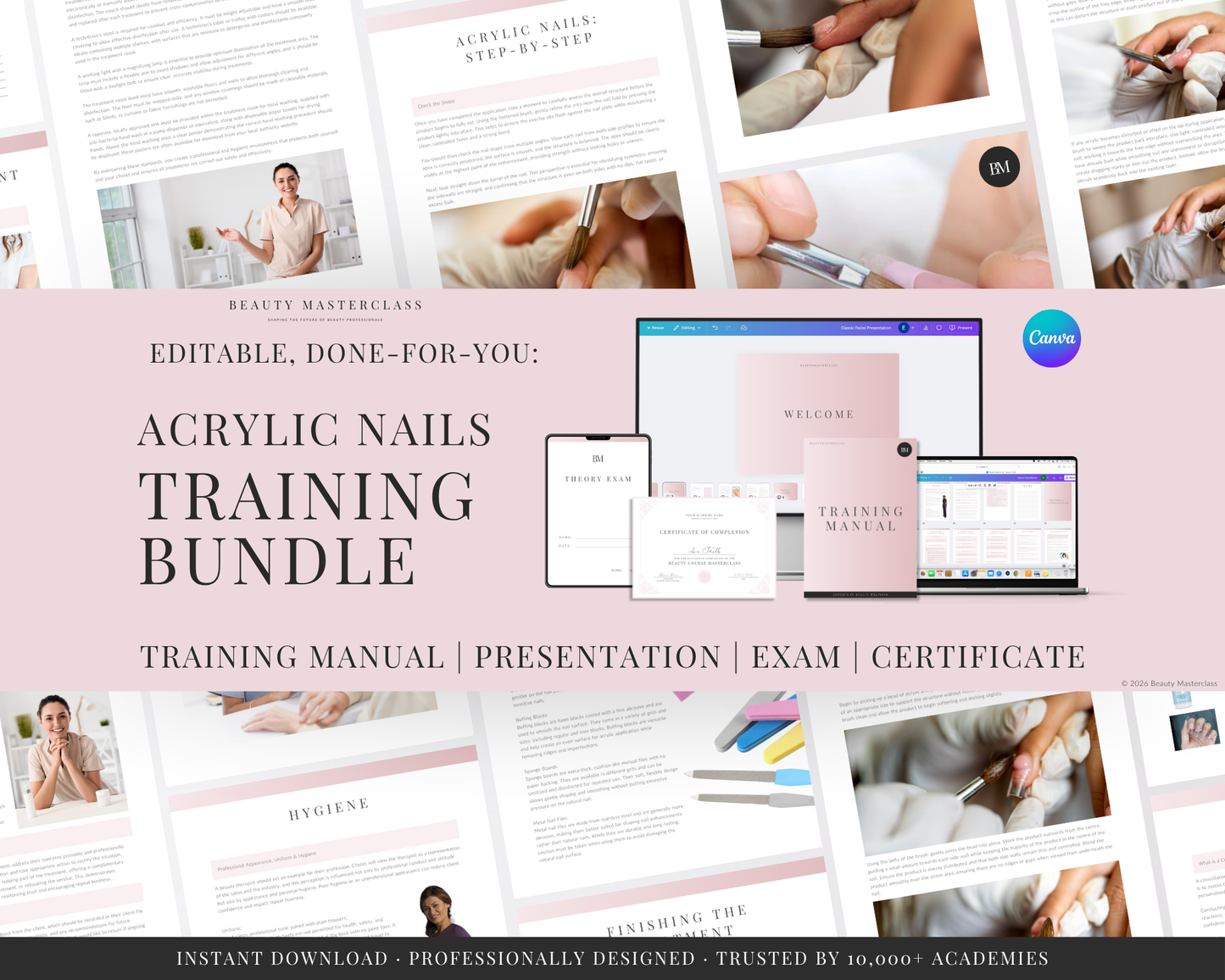 Acrylic Nails Editable Training Bundle