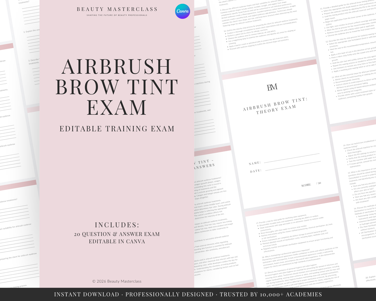 Airbrush Brow Tint Editable Theory Exam