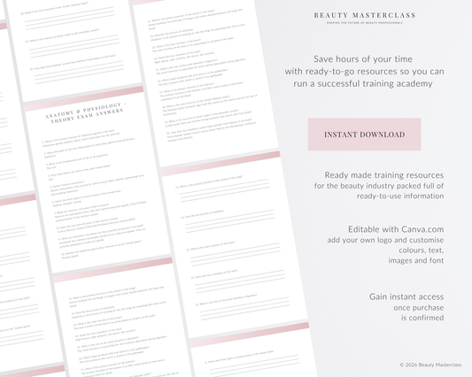 Anatomy & Physiology Editable Theory Exam