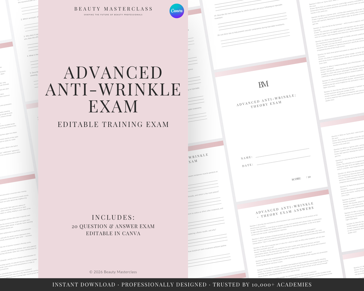 Advanced Anti-Wrinkle Aesthetic Editable Theory Exam