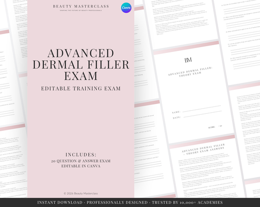 Advanced Dermal Filler Aesthetic Editable Theory Exam