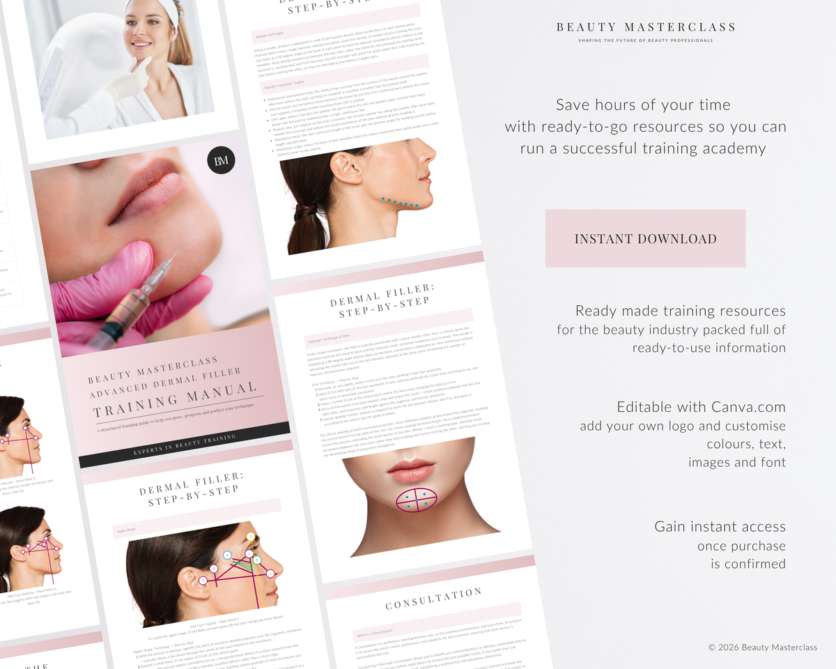 Advanced Dermal Filler Aesthetic Editable Training Manual