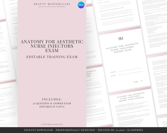 Anatomy for Aesthetic Nurse Injectors Facial Anatomy Editable Theory Exam