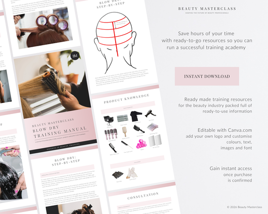 Blow Dry Hair Editable Training Manual