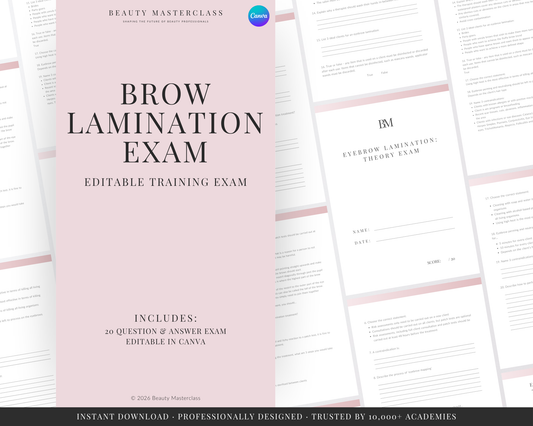 Eyebrow Lamination Editable Theory Exam