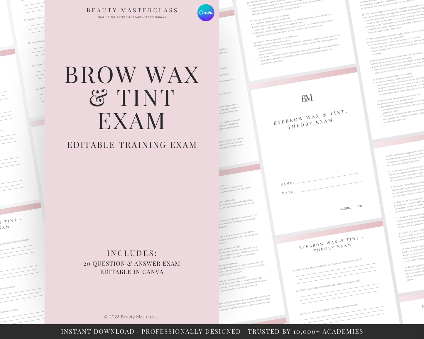 Eyebrow Wax & Tint Editable Theory Exam