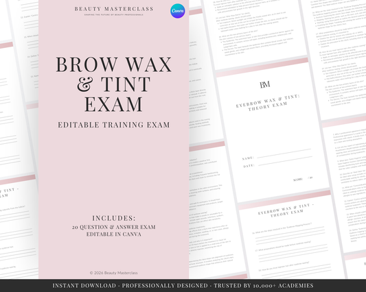Eyebrow Wax & Tint Editable Theory Exam