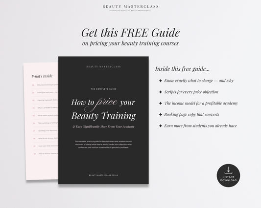How to Price Your Beauty Training & Earn More — Free Guide