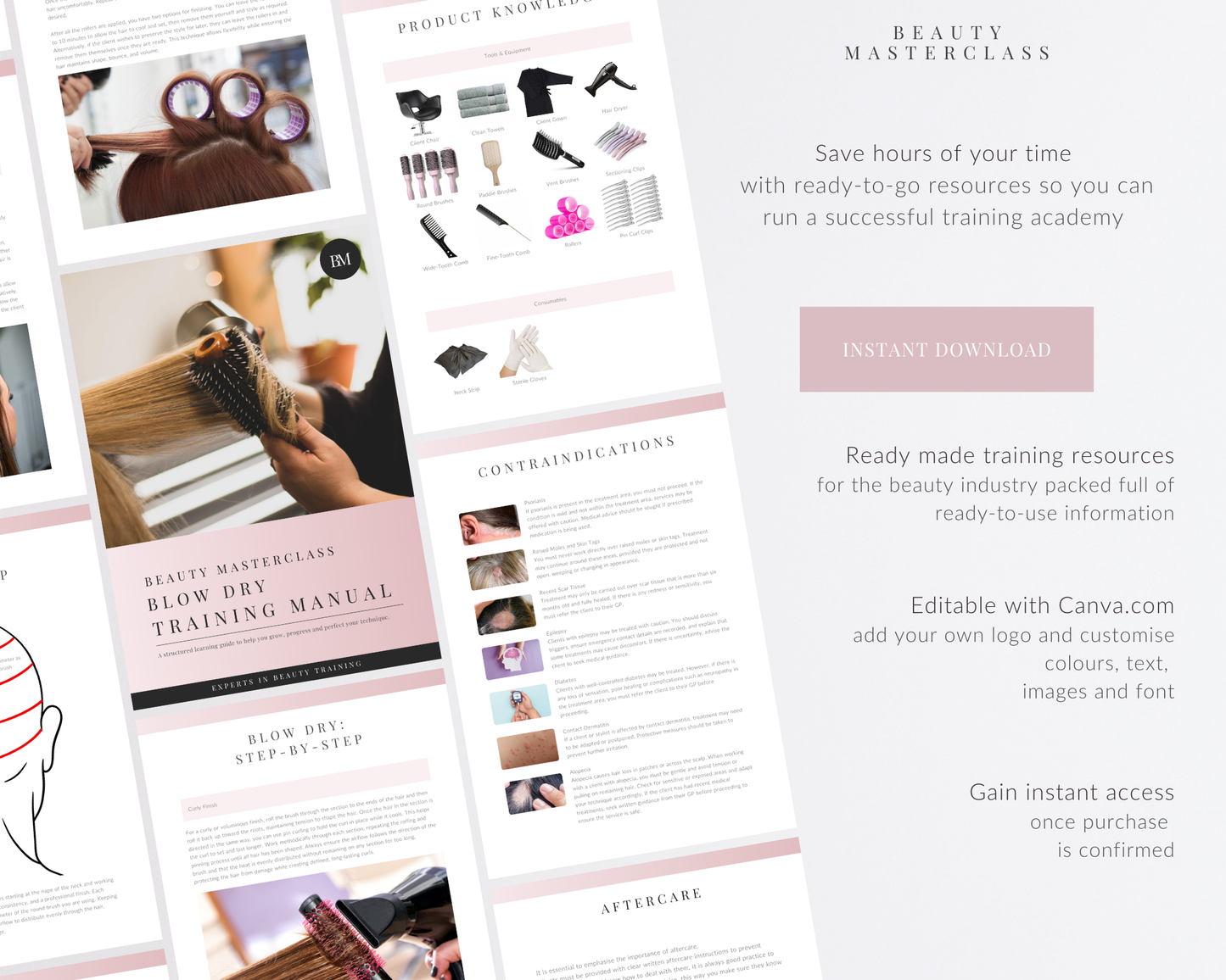 Blow Dry Hair Editable Training Manual