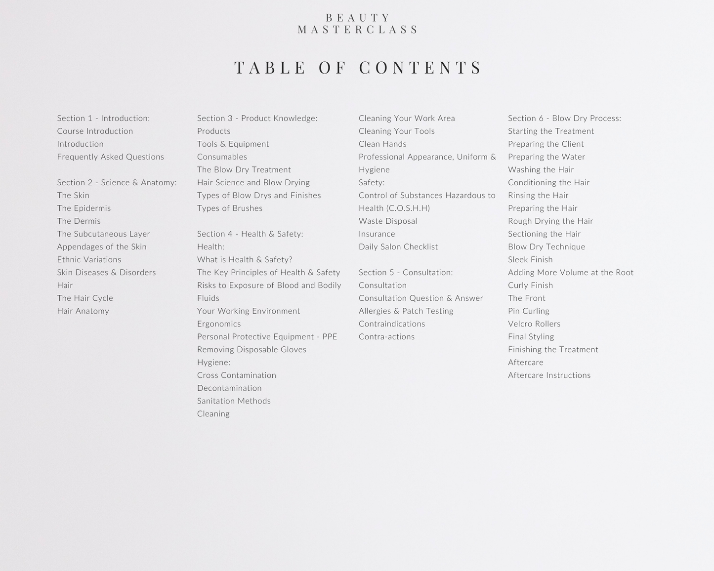 Blow Dry Hair Editable Training Manual