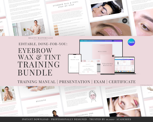 Eyebrow Wax & Tint Editable Training Bundle