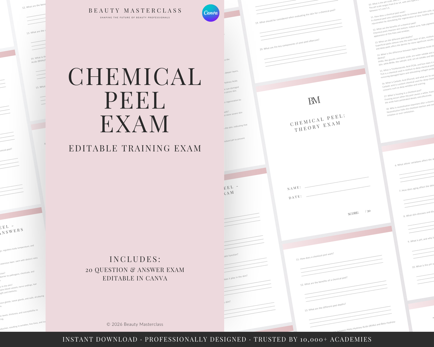 Chemical Peel Facial Editable Theory Exam
