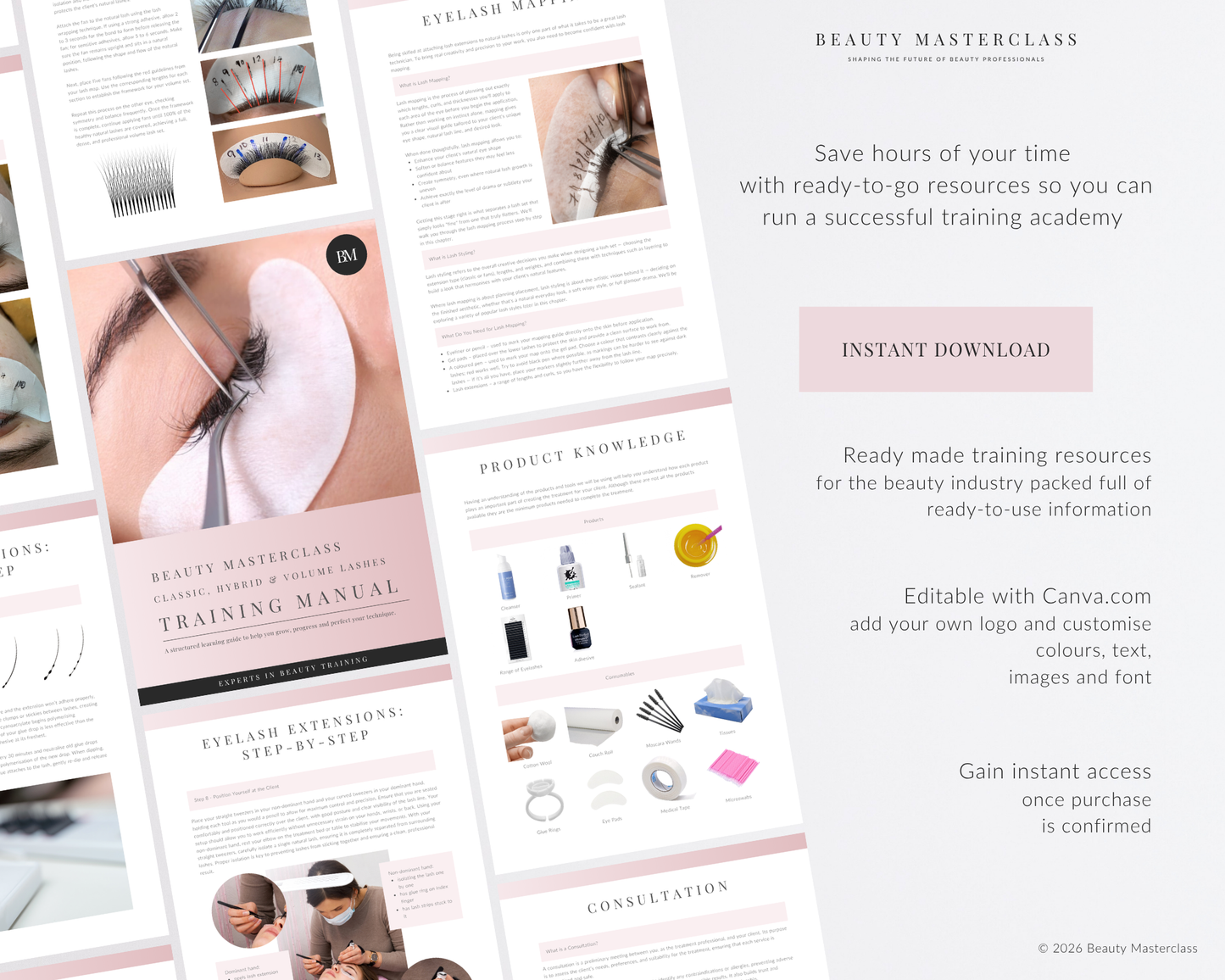 Classic, Hybrid & Volume Eyelash Extension Editable Training Manual