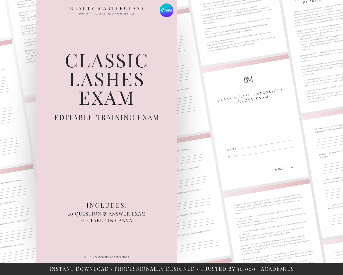 Classic Lash Extension Theory Exam