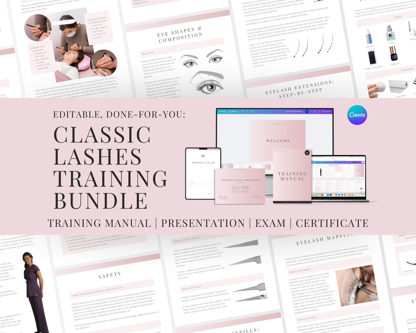 Classic Lash Extension Editable Training Bundle
