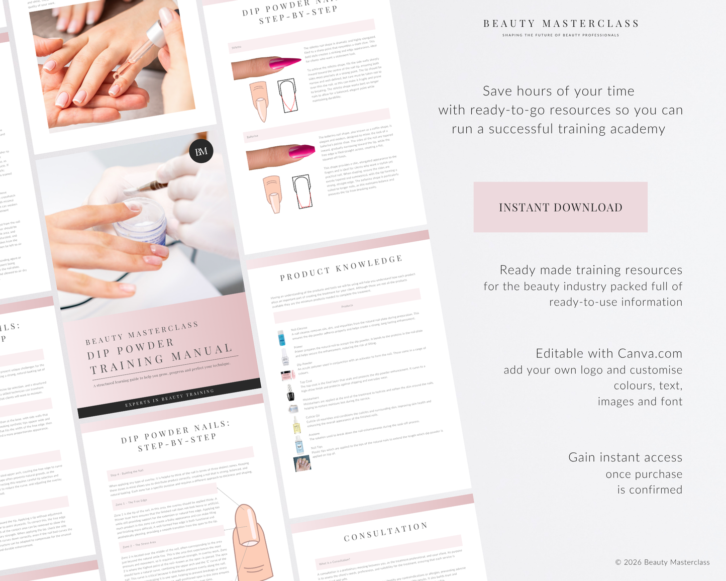 Dip Powder Nails Editable Training Manual
