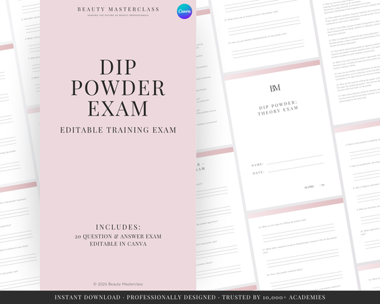Dip Powder Nails Editable Theory Exam