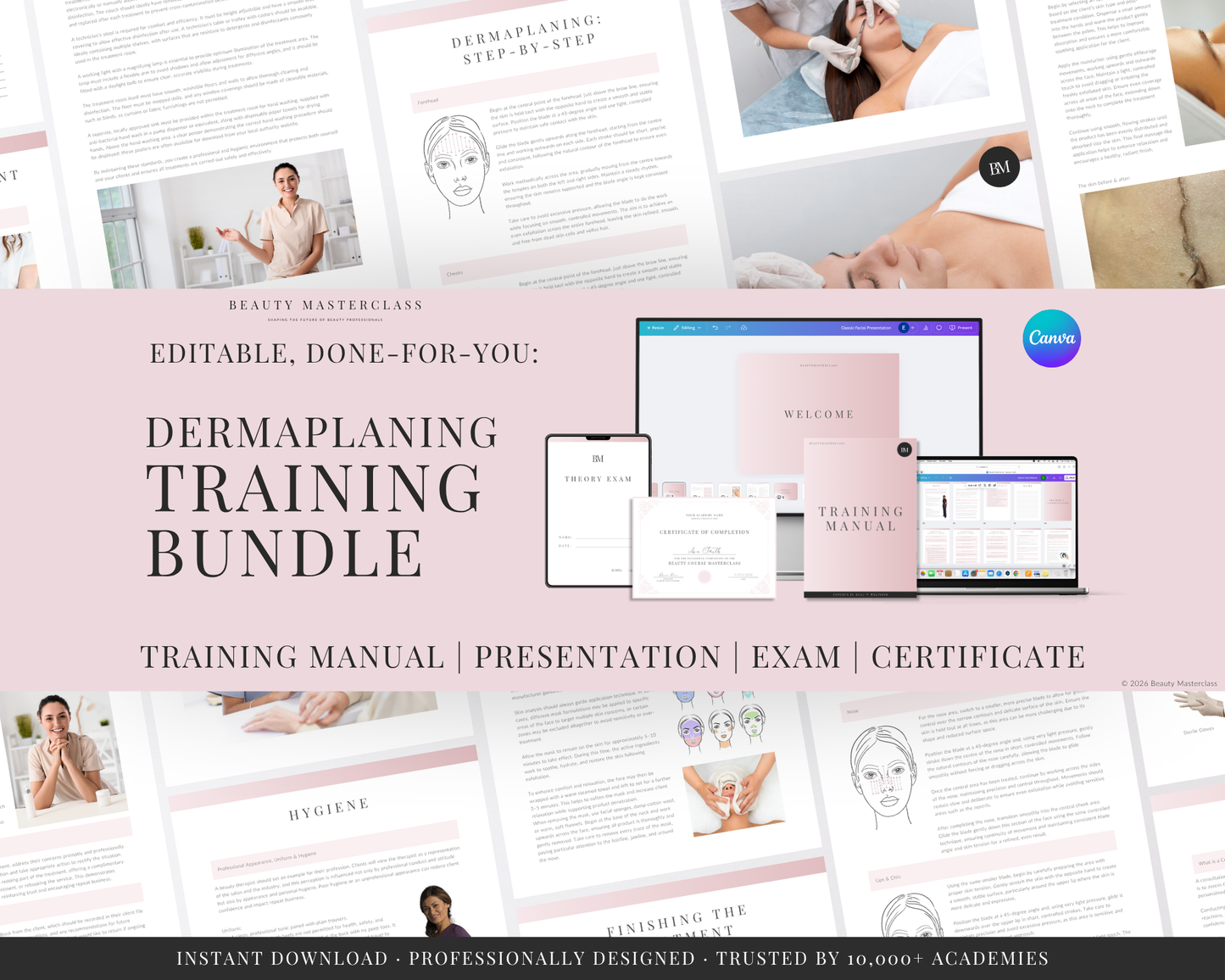 Dermaplaning Facial Editable Training Bundle