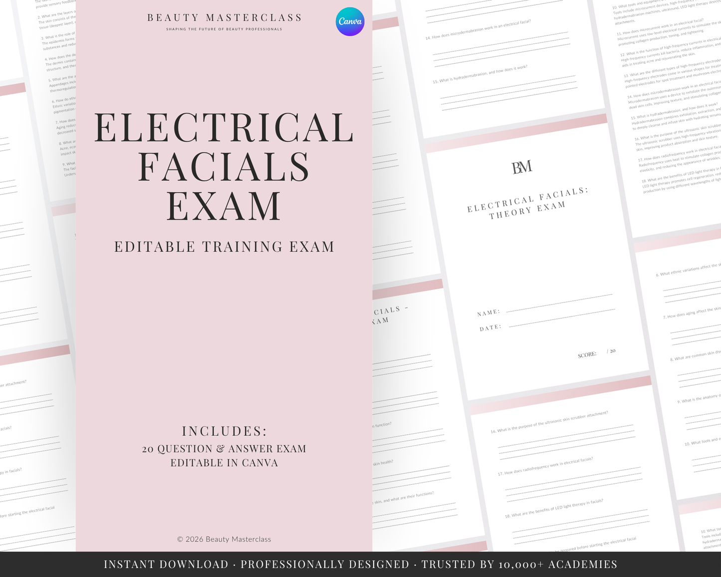 Electrical Facials Editable Theory Exam