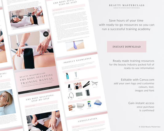 EMS Body Sculpting Editable Training Manual for Body Contouring Therapy