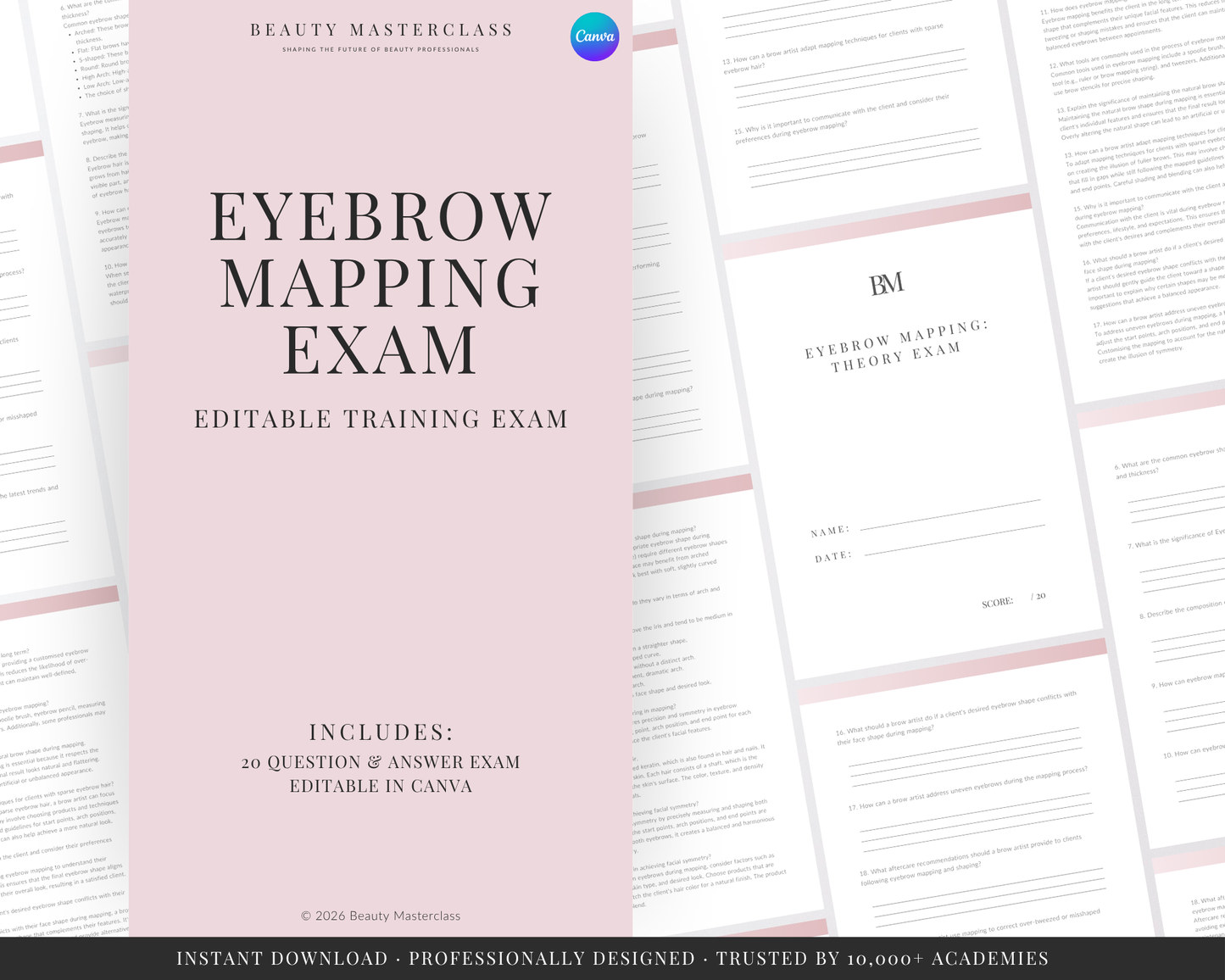 Eyebrow Mapping and Measuring Editable Theory Exam