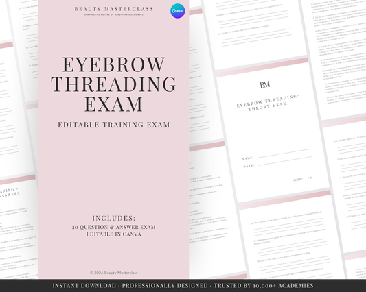 Eyebrow Threading Editable Theory Exam