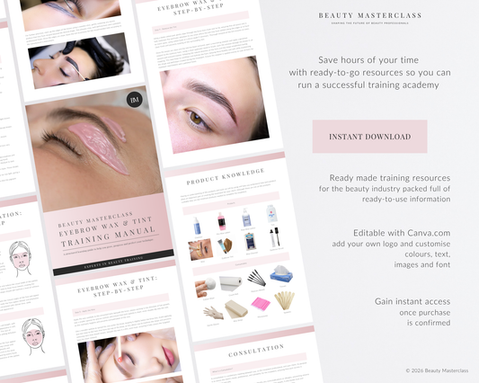 Eyebrow Wax & Tint Editable Training Manual