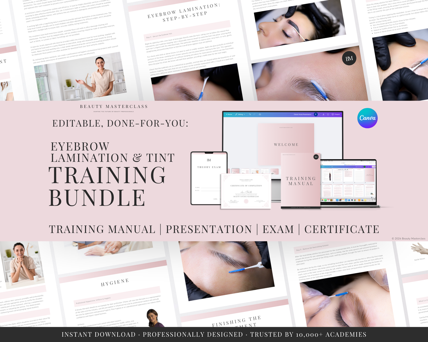 Brow Lamination and Tint Editable Training Bundle