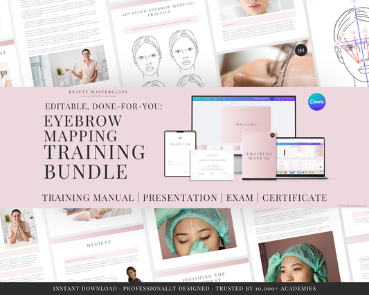 Eyebrow Mapping and Measuring Editable Training Bundle