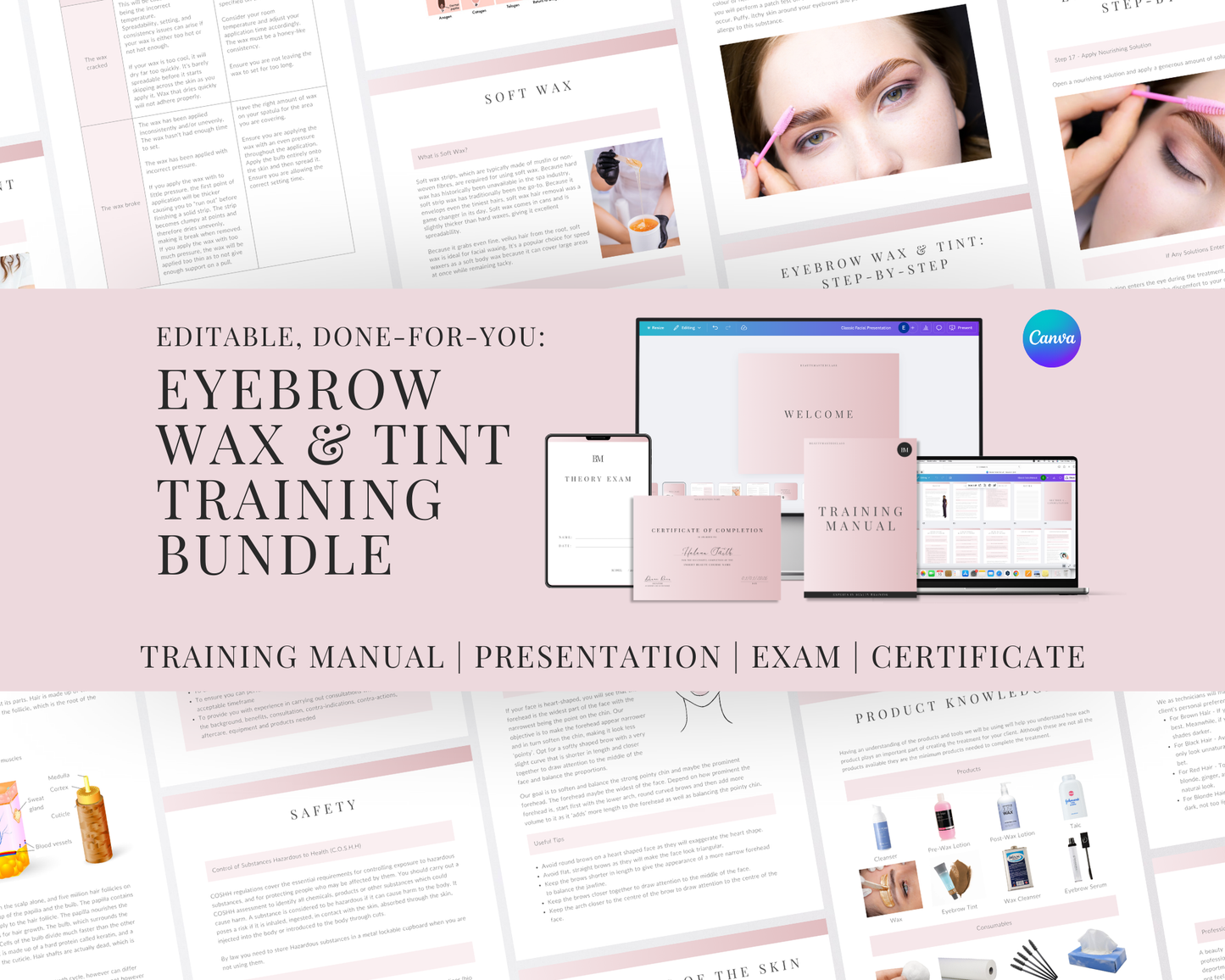 Eyebrow Wax & Tint Editable Training Bundle