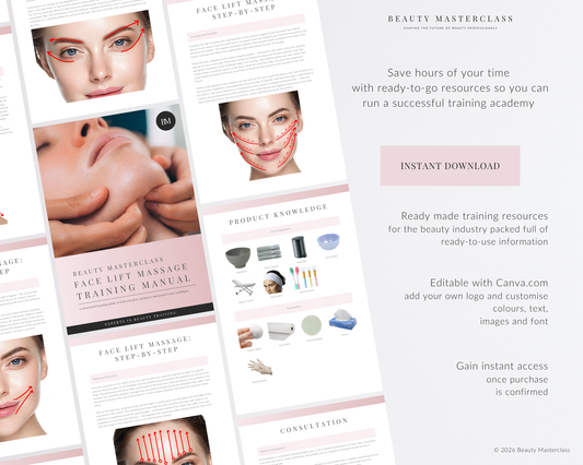 Face Lift Facial Massage Editable Training Manual