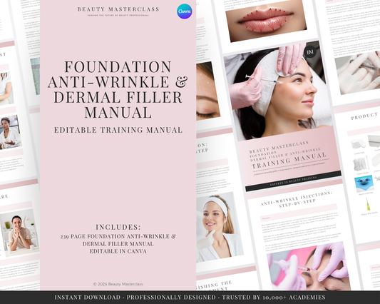 Foundation Dermal Filler & Anti-Wrinkle Aesthetic Editable Training Manual