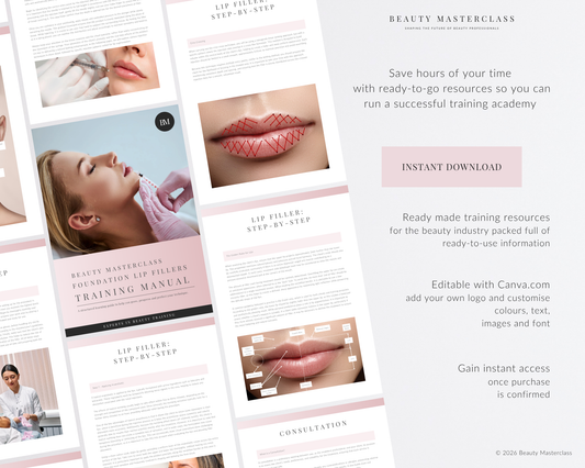 Lip Filler Aesthetic Editable Training Manual