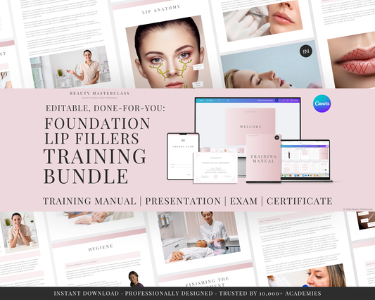 Foundation Lip Filler Aesthetic Editable Training Bundle