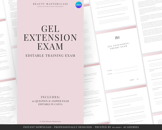 Gel Nail Extension Editable Theory Exam