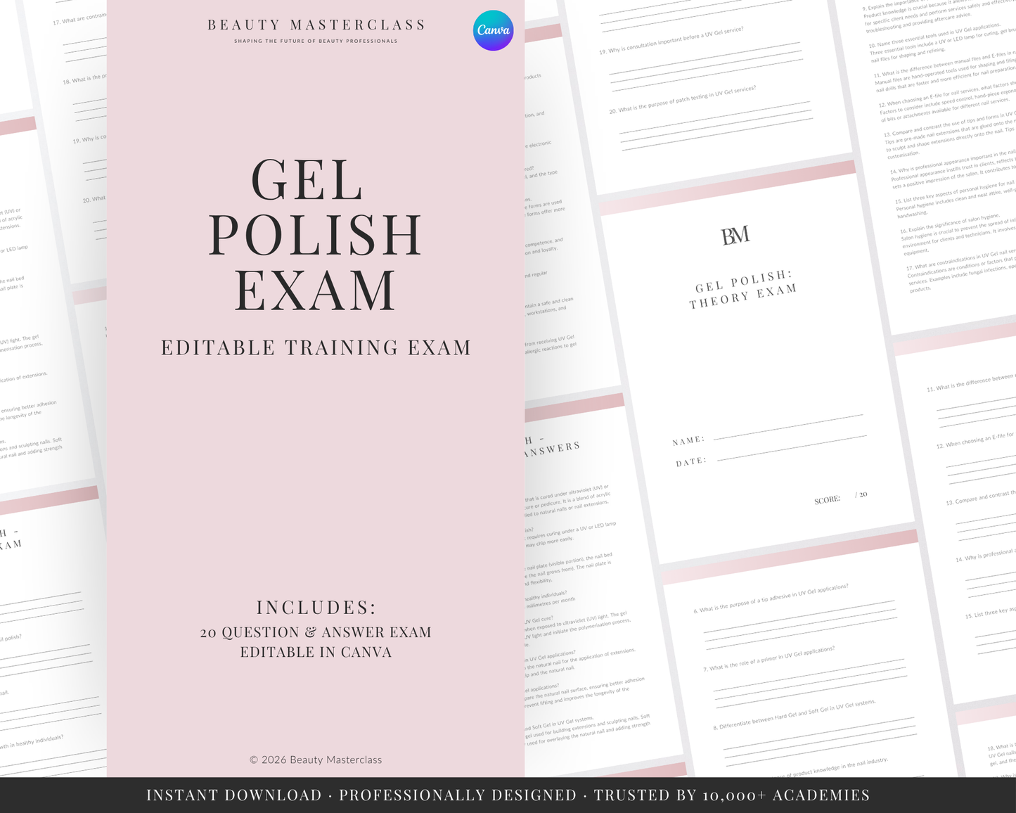 Gel Nail Polish Editable Theory Exam