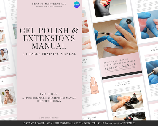 Gel Nail Polish and Gel Nail Extensions Editable Training Manual