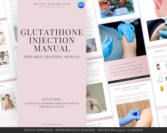 Glutathione IM Injections (IM Intramuscular) Aesthetic Editable Training Manual
