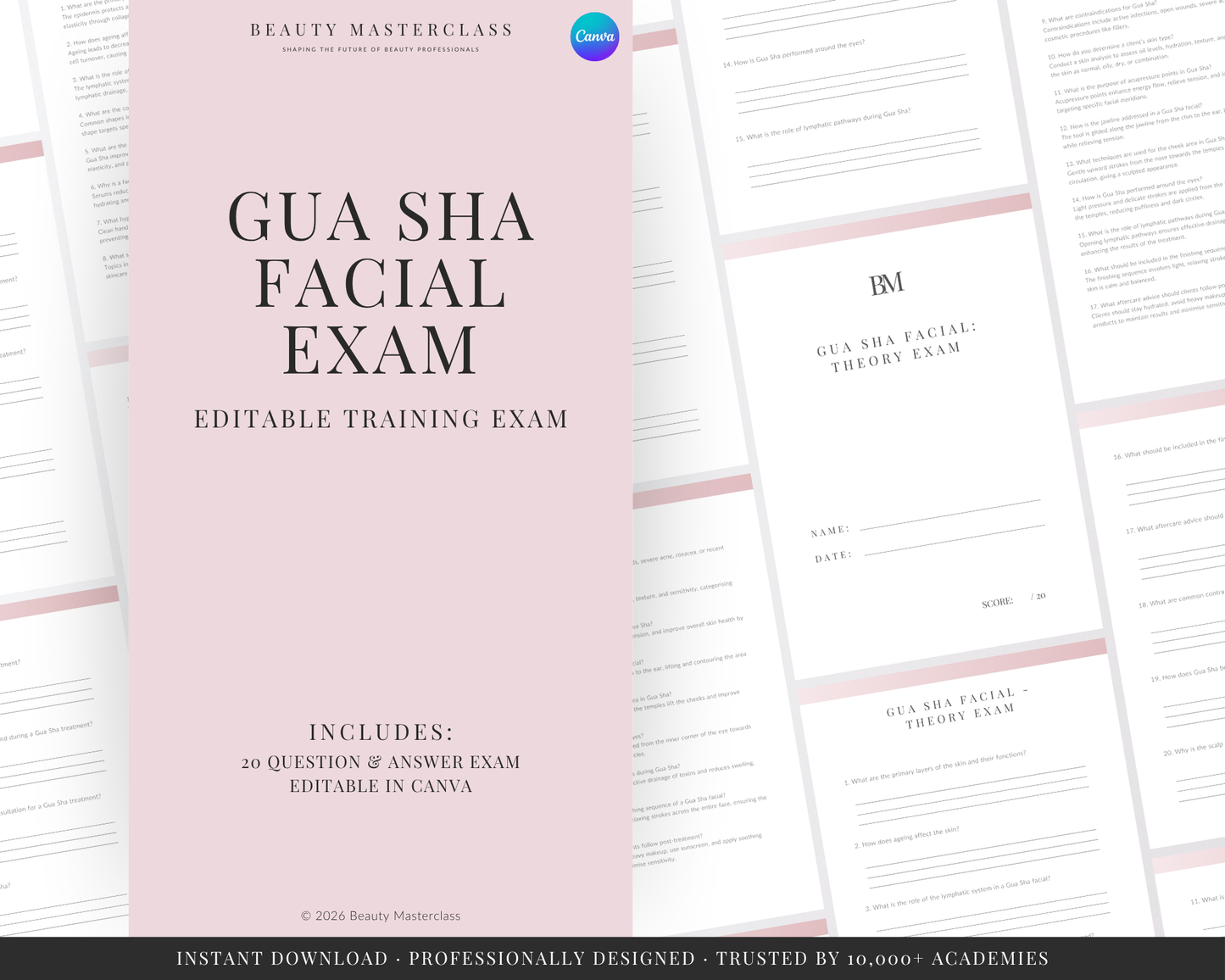 Gua Sha Facial Editable Theory Exam
