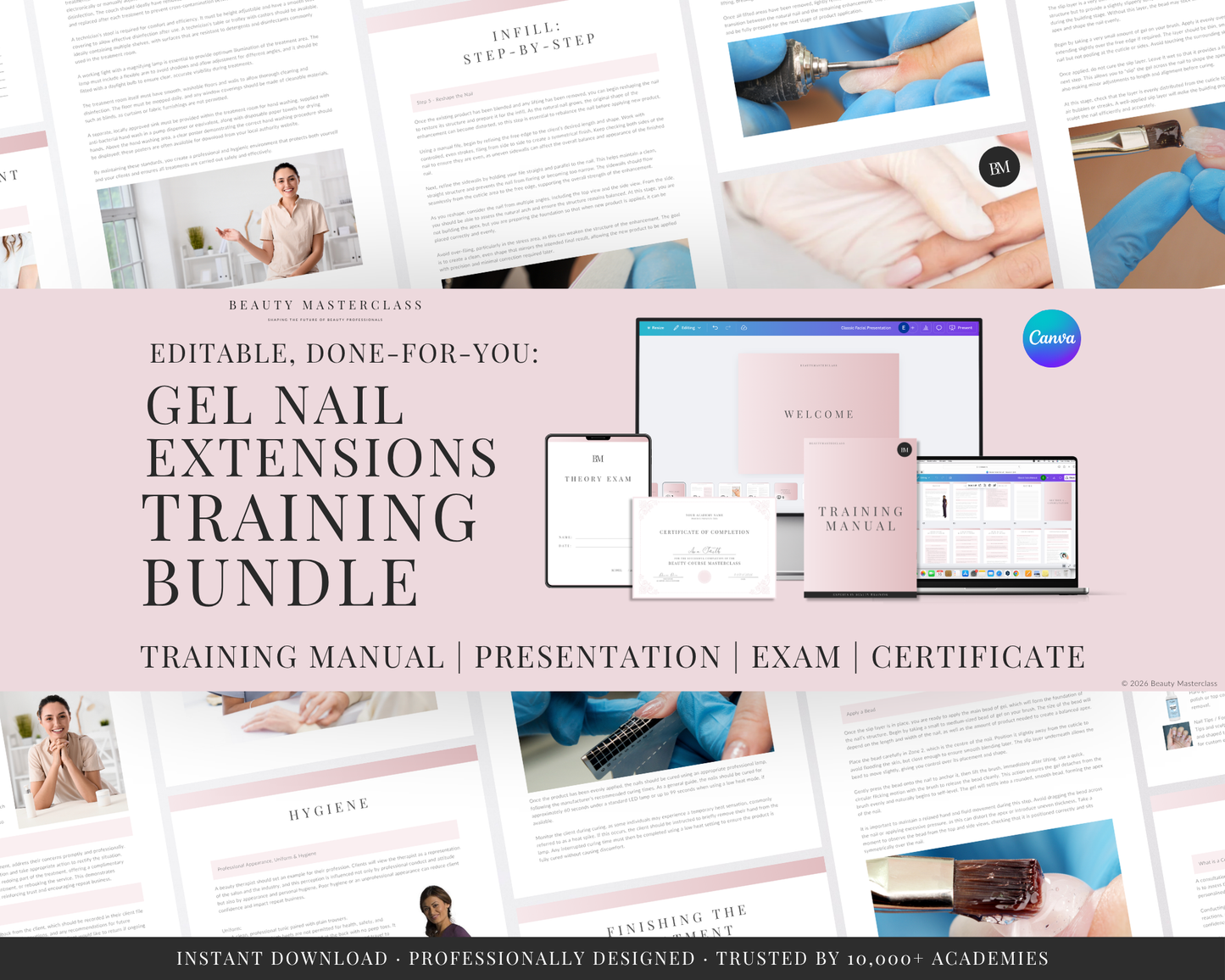 Gel Nail Extensions Editable Training Bundle
