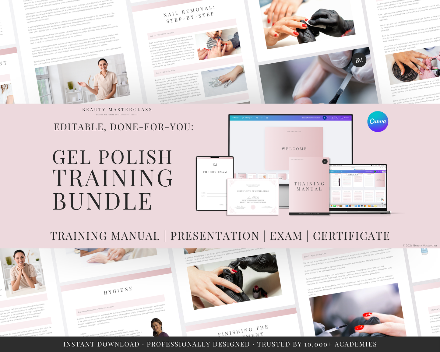 Gel Nail Polish Editable Training Bundle