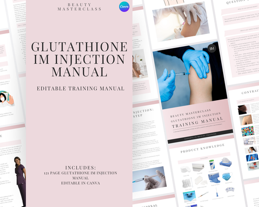 Glutathione IM Injections (IM Intramuscular) Aesthetic Editable Training Manual