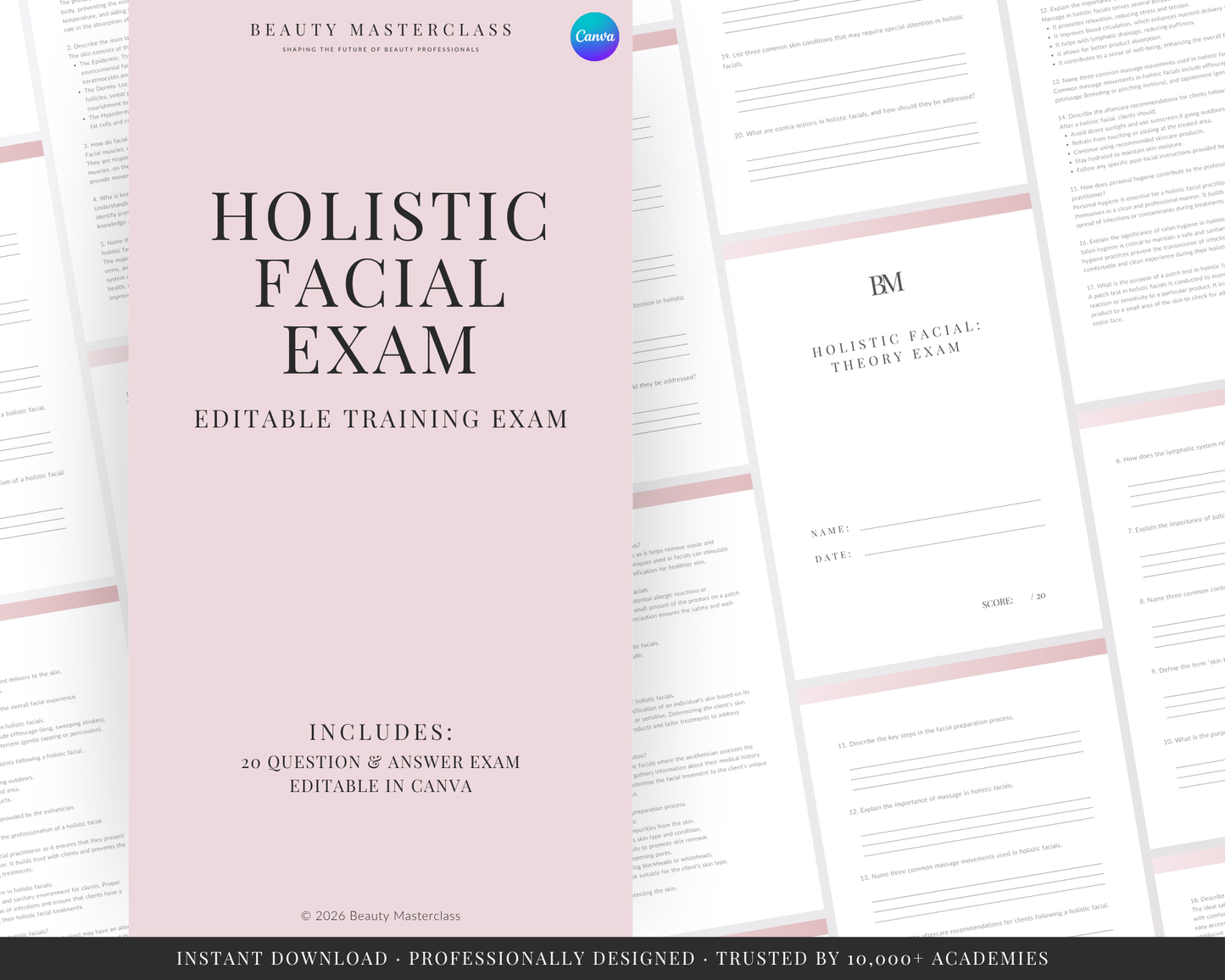 Holistic Facial Editable Theory Exam