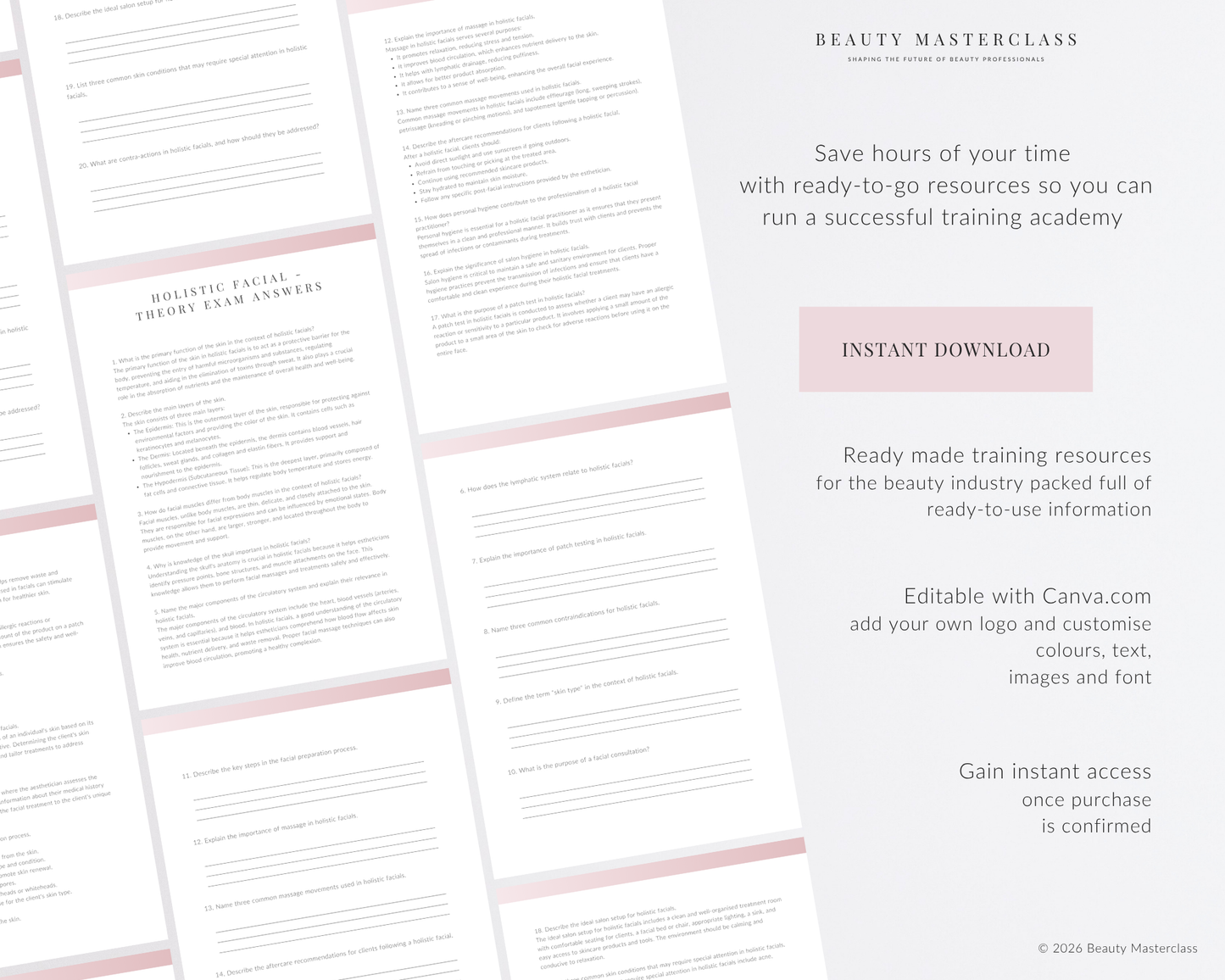 Holistic Facial Editable Theory Exam