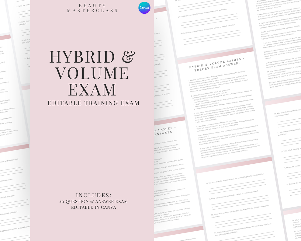 Hybrid & Volume Lash Extension Theory Exam | Beauty Masterclass