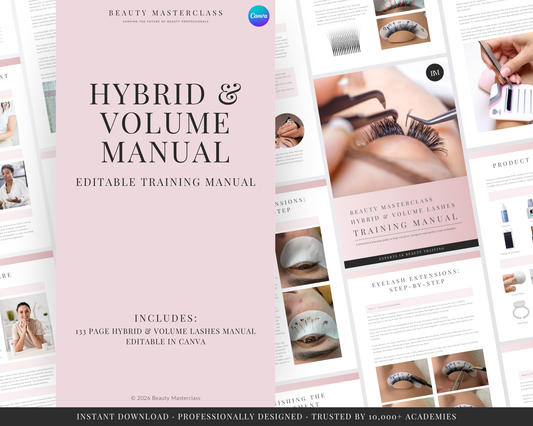 Hybrid and Volume Lash Extension Editable Training Manual