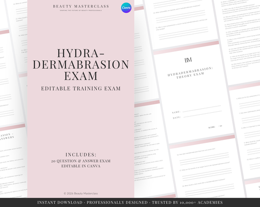 Hydradermabrasion Facial Editable Theory Exam
