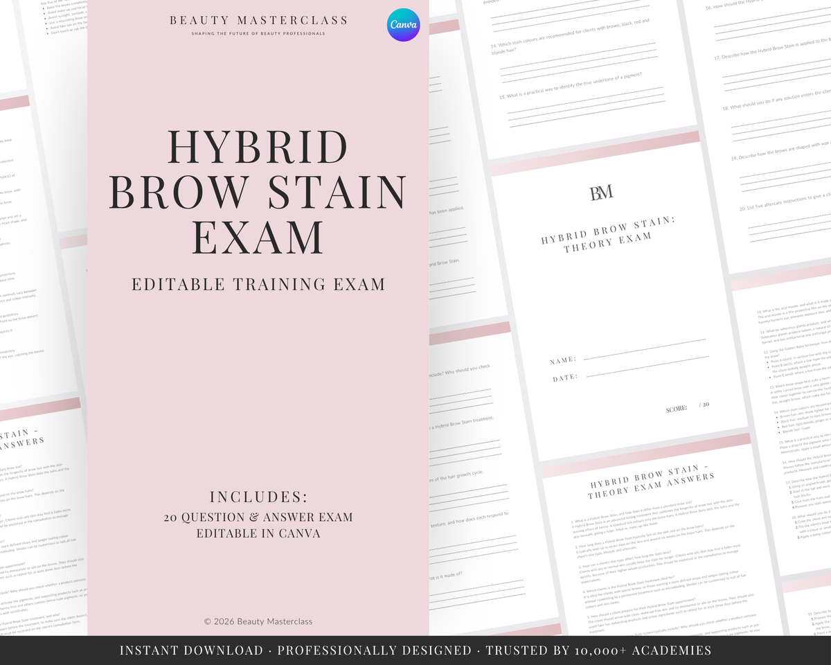 Hybrid Brow Stain Editable Theory Exam